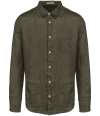 SP504 Spasso Long Sleeve Linen Shirt organic khaki colour image